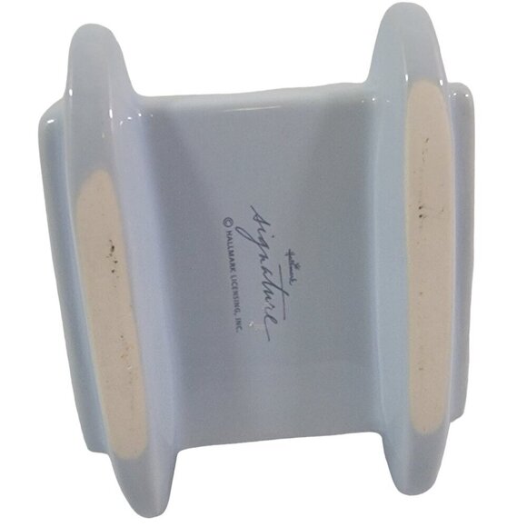 Hallmark Signature Baby Boy Blue Ceramic Keepsake Cradle Rocker Lots of Love - Picture 6 of 16